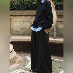 NWT ZARA MIXED BACK STRIPED SWEATSHIRT TOP SIZE L LARGE $69.90